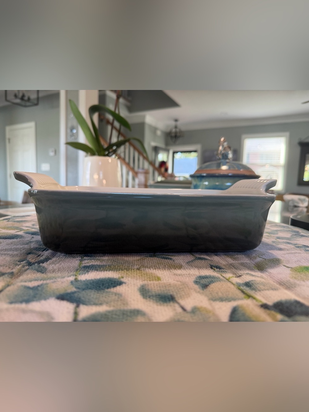 NEW Le Creuset Heritage Stoneware 25cm Rectangular Baking Dish - Thyme Green